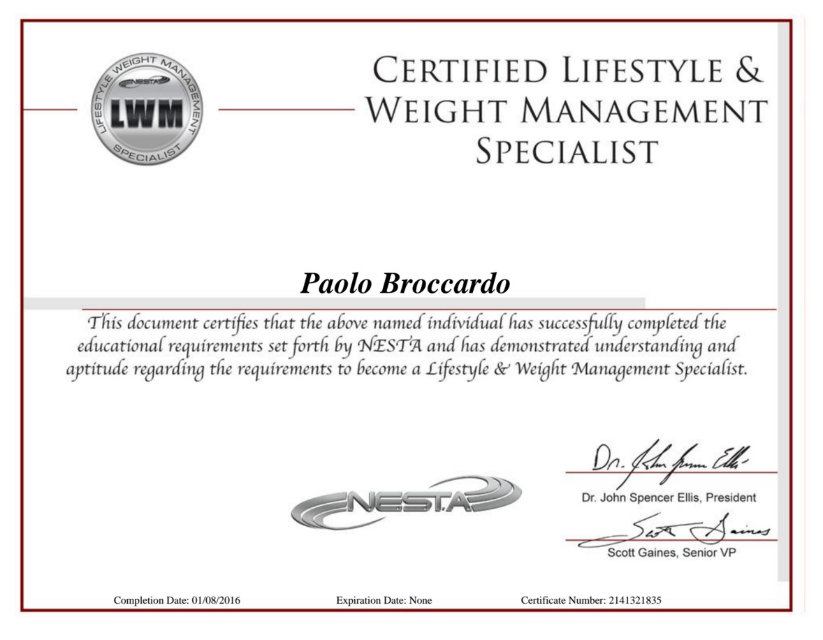 Lifestyle & Weight Management Specialist Certification